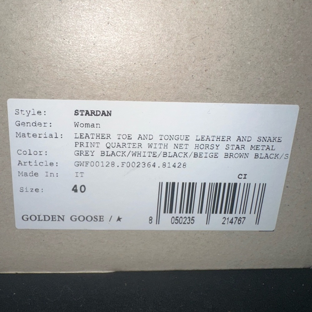 Golden Goose Stardan LAB Sneakers Snake Print Leather Leopard Print Pony Skin - Picture 7 of 8